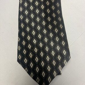 Perry Ellis Portfolio Silk Necktie Diamond Pattern Business Casual Classic‎